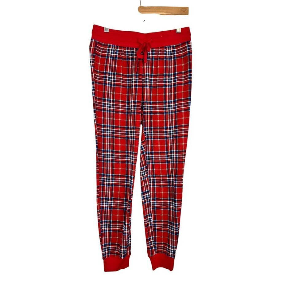Christmas Plaid Joggers S Check Festive Holiday Santa Preppy Classic Retro 80s